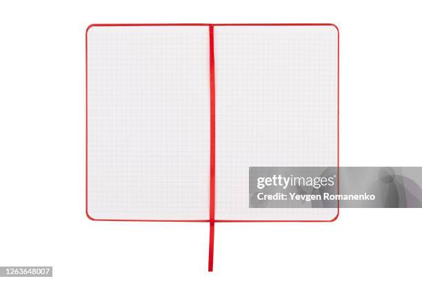 open notebook isolated on white background - white book cover stock pictures, royalty-free photos & images