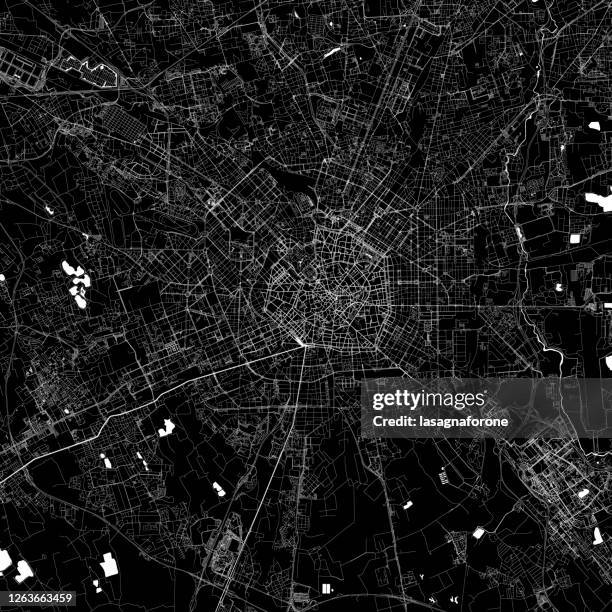 milan, italy vector map - milan map stock illustrations