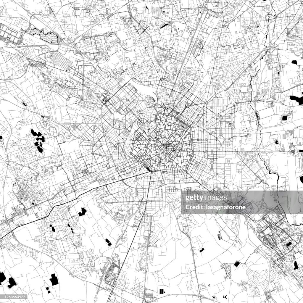 Milan, Italy Vector Map
