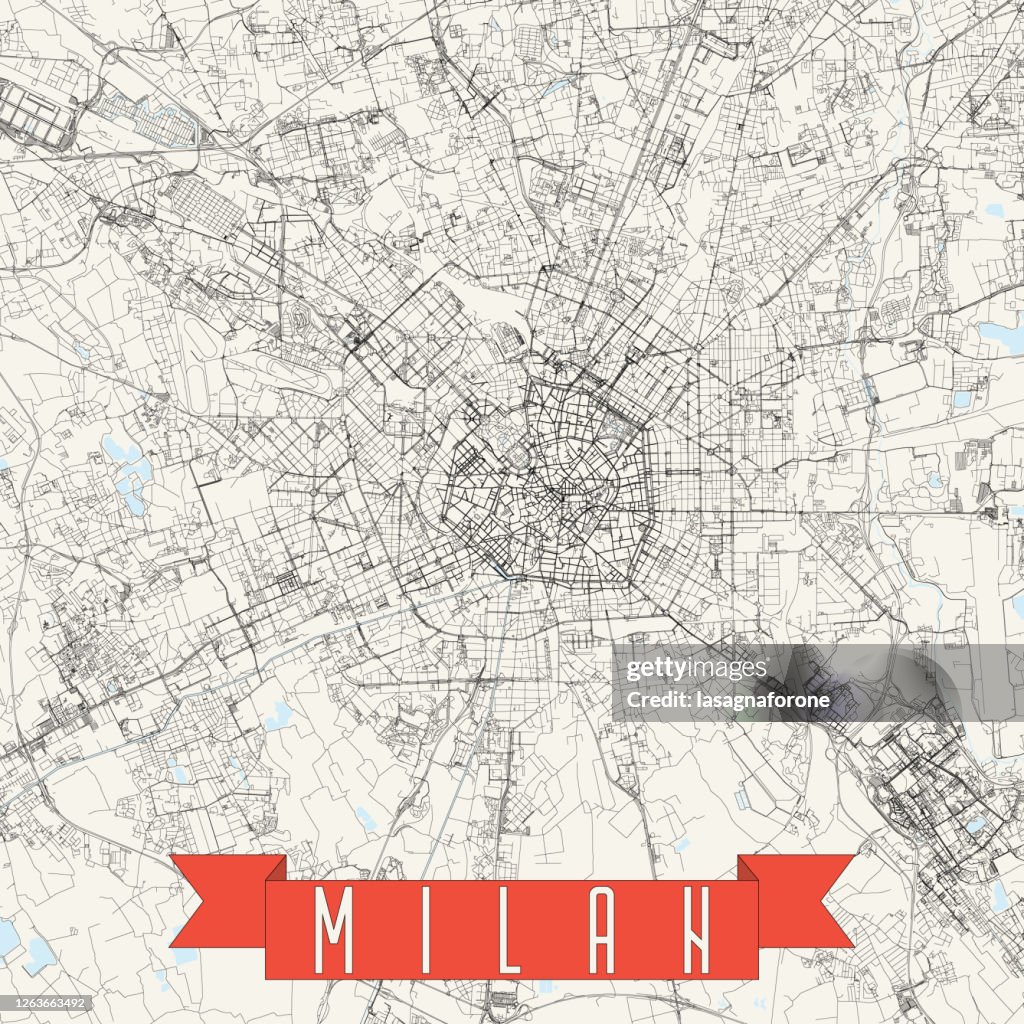 Milan, Italy Vector Map