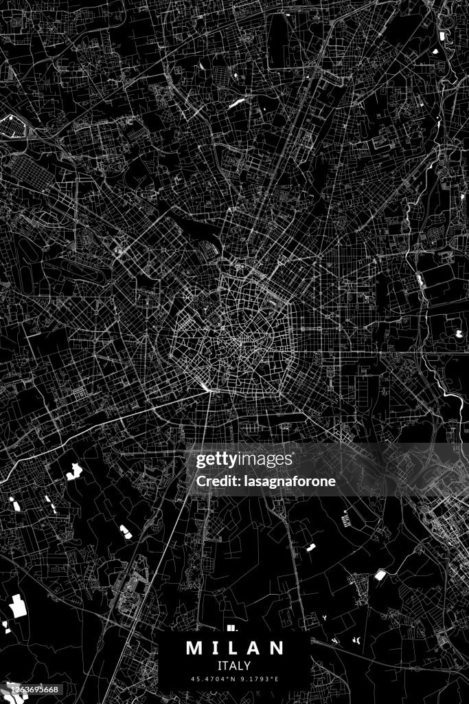 Milan, Italy Vector Map