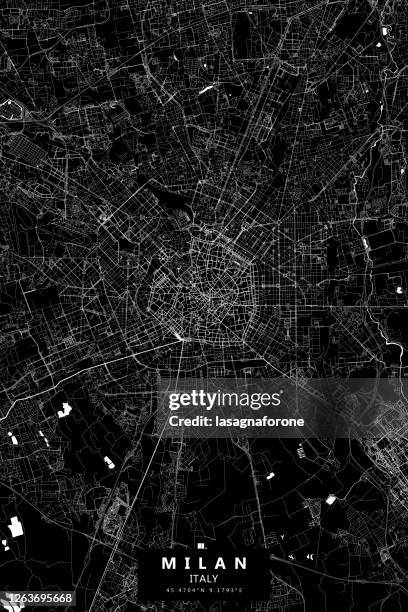 milan, italy vector map - milan map stock illustrations