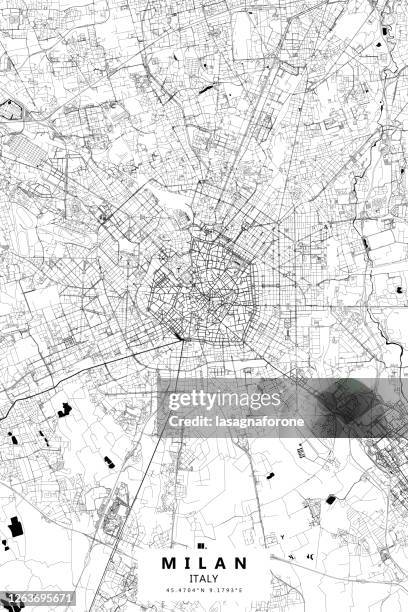 milan, italy vector map - west-virginia-county-map stock illustrations