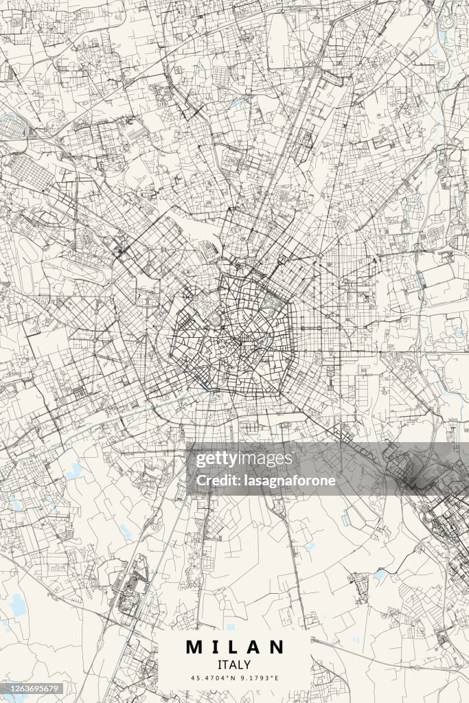 Mapa vetorial de Milão, Itália