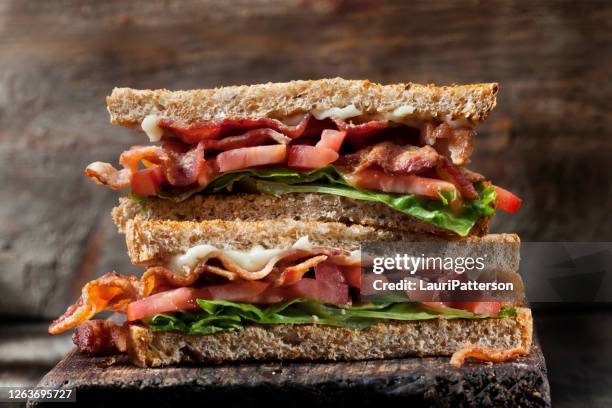 toasted blt sandwich - whole wheat sandwich stock pictures, royalty-free photos & images