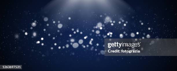 defocused lights and dust particles - snowfall and lights night defocussed stock pictures, royalty-free photos & images