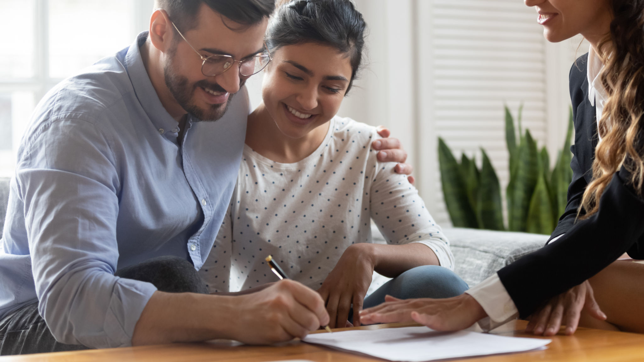 happy tenants signing