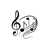 Musical notes icon symbol vector