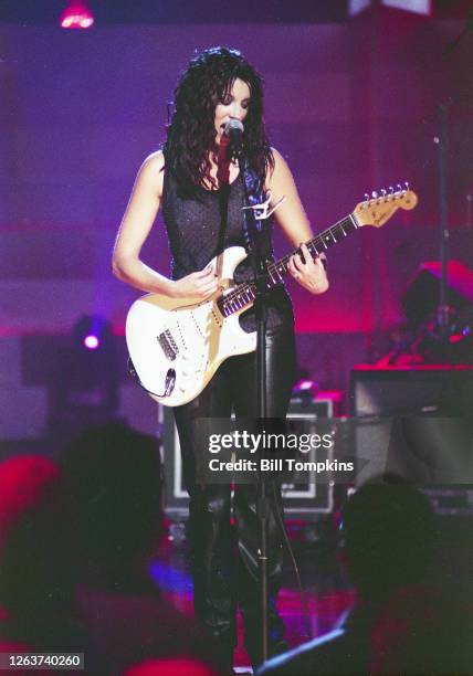 June 14: MANDATORY CREDIT Bill Tompkins/Getty Images Meridith Brooks performing on June 14th, 2003 in Oklahoma City.