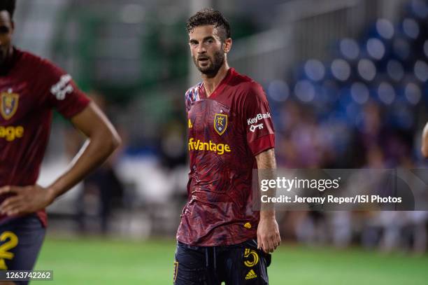 Kyle Beckerman of Real Salt Lake waiting for the corner kick during a game between San Jose Earthquakes and Real Salt Lake at ESPN Wide World of...
