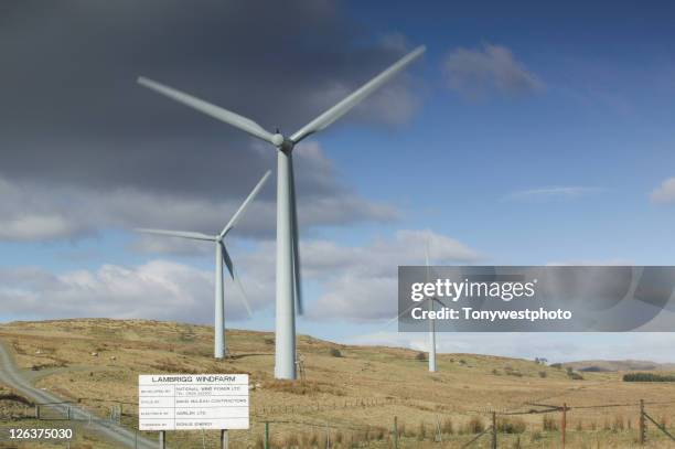 lambrigg windfarm near kendal - kendal stock pictures, royalty-free photos & images