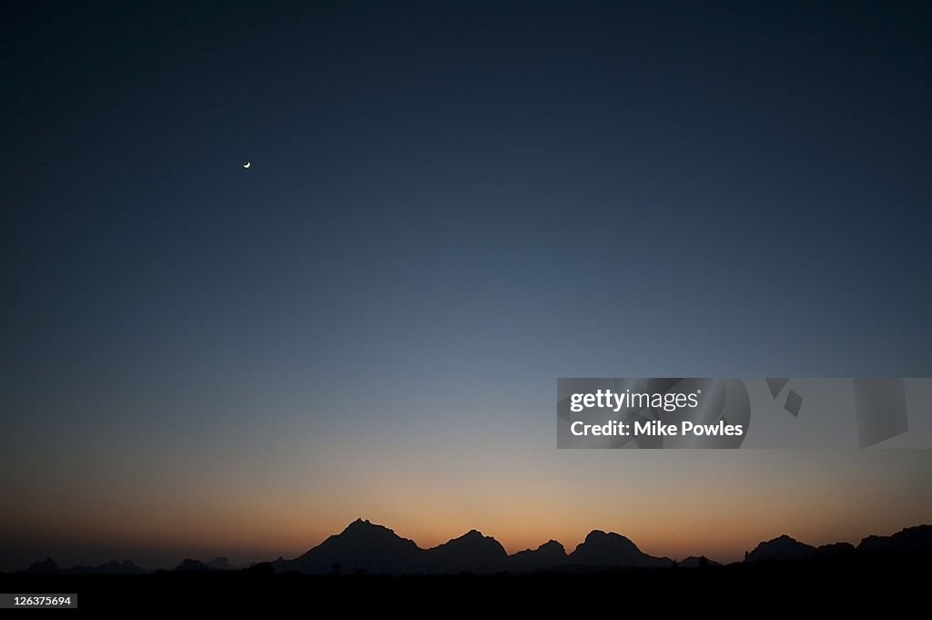 Aravelli Hills Moonrise, Rajasthan