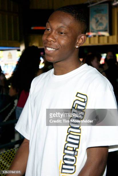 Dizzee Rascal poses during Live 105's BFD at Shoreline Amphitheatre on June 11, 2004 in Mountain View, California.