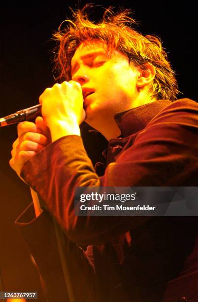 Julian Casablancas of The Strokes performs during Live 105's BFD at Shoreline Amphitheatre on June 11, 2004 in Mountain View, California.