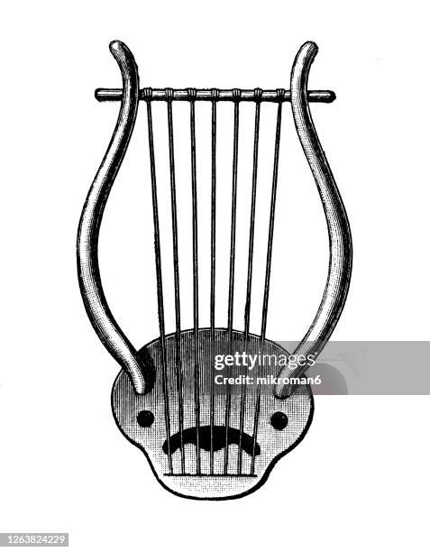 Lyre String Layout Lyre Drawing Stock-Fotos und Bilder - Getty Images