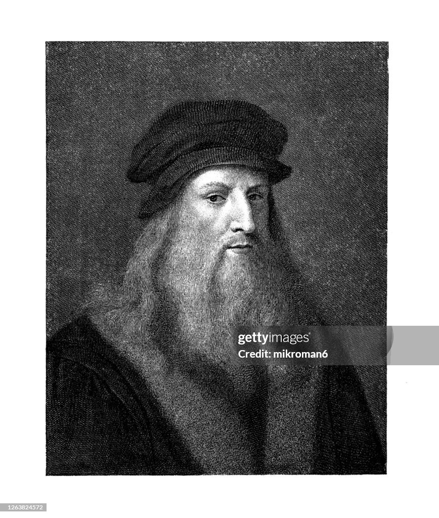 Portrait of Leonardo da Vinci, Italian artist and polymath, 1452 - 1519