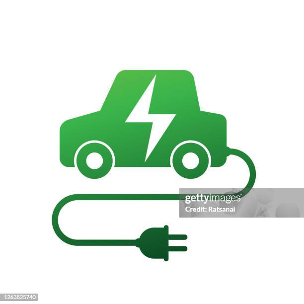 stockillustraties, clipart, cartoons en iconen met elektrische auto - app store logo