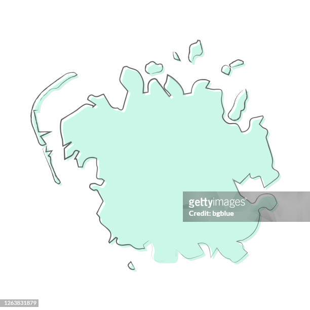 micronesia map hand drawn on white background - trendy design - pohnpei stock illustrations