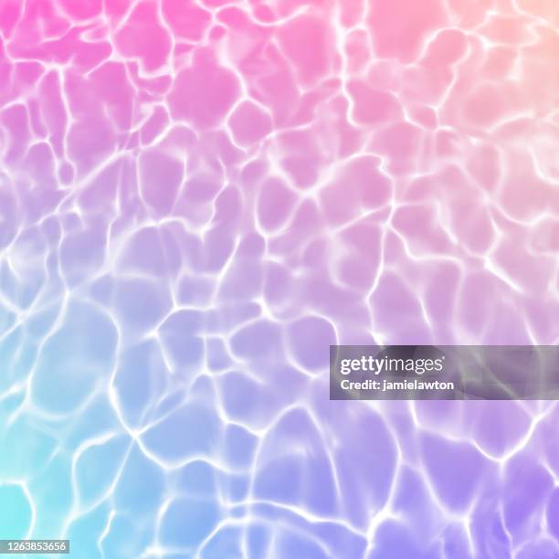 brightly coloured holographic summer water surface background with ripples and reflections - hologram stock illustrations