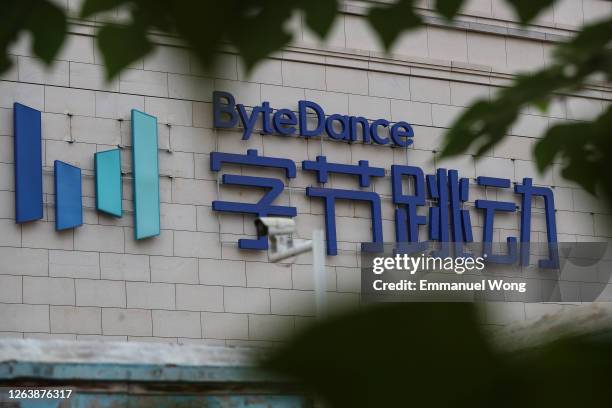 General view outside the Chinese technology company ByteDance Ltd.'s office on August 04, 2020 in Beijing, China. ByteDance owns video-sharing social...