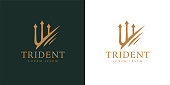 Premium corporate company trident icon