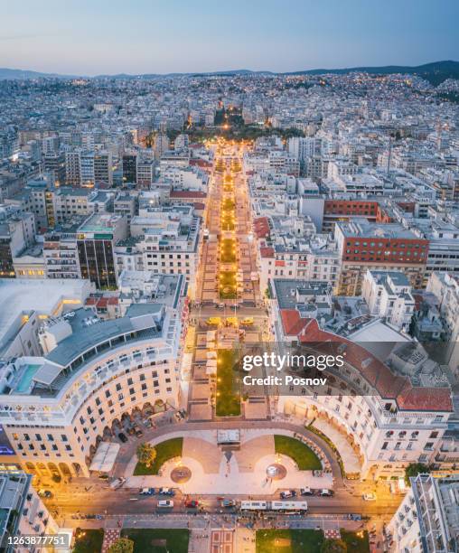 aristotelous square in thessaloniki - thessalonika stock pictures, royalty-free photos & images