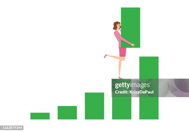 growth - woman reaching forward stock illustrations