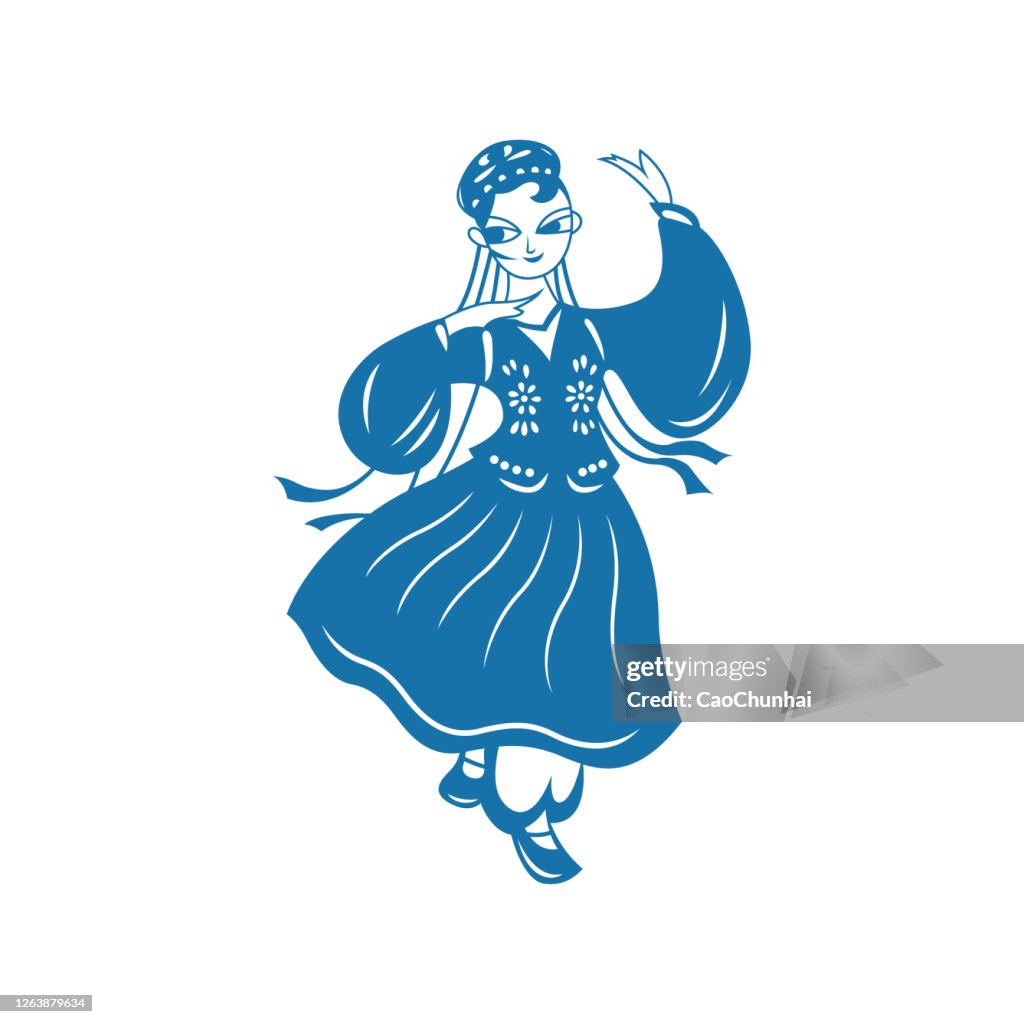 Girl Dancing(China paper-cut patterns)