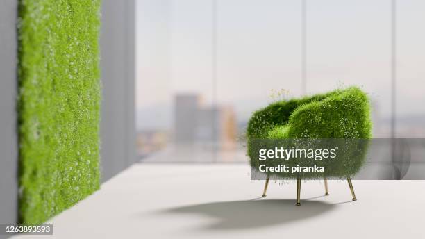 ontspannende groene stoel - furniture stockfoto's en -beelden