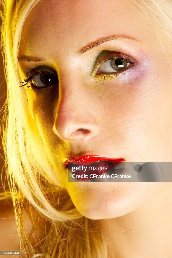 Portrait of young woman with eye makeup