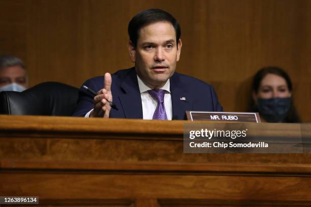 Senate Foreign Relations Committee member Sen. Marco Rubio questions witnesses during a hearing about Venezuela in the Dirksen Senate Office Building...