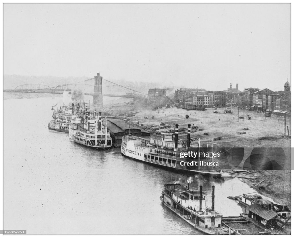 Photographie antique en noir et blanc : Cincinnati