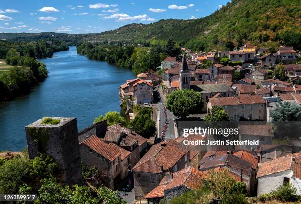 Peloton / Landscape / Laroque-des-Arcs Village / during the 44th La Route d'Occitanie - La Depeche du Midi 2020, Stage 4 a 195km stage from Lectoure...