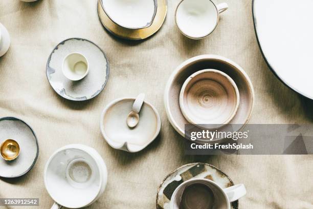 handmade ceramics - earthenware stock pictures, royalty-free photos & images