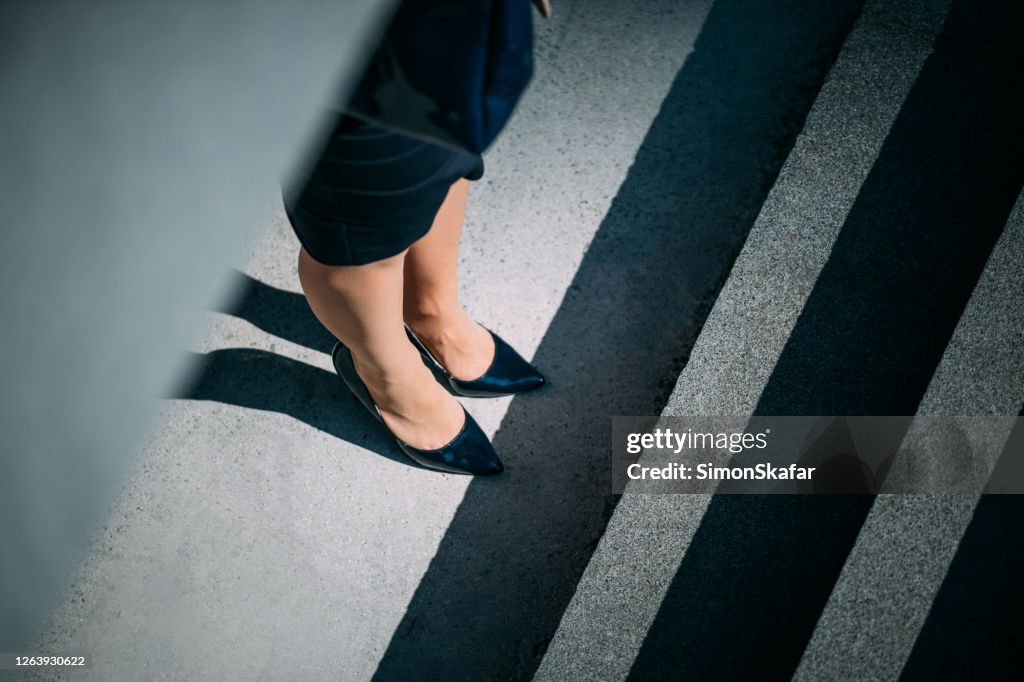 Close-up of woman's legs