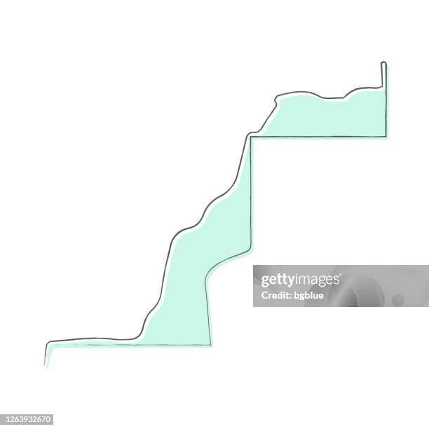 sahrawi arab democratic republic map hand drawn on white background - trendy design - morocco pattern stock illustrations