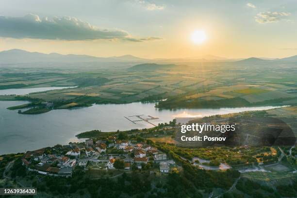 suset over neraida village - servia stock pictures, royalty-free photos & images