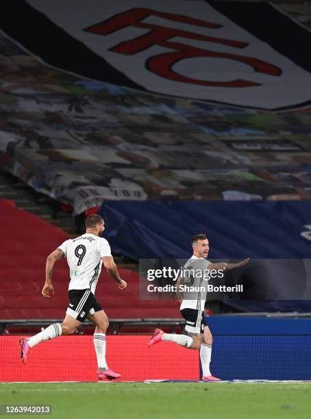 Joe Bryan of Fulham celebrates after scoring his sides second goal during the Sky Bet Championship Play Off Final match between Brentford and Fulham...