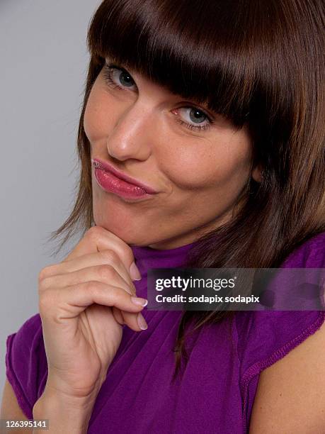 - - woman smiling eyes closed stock pictures, royalty-free photos & images