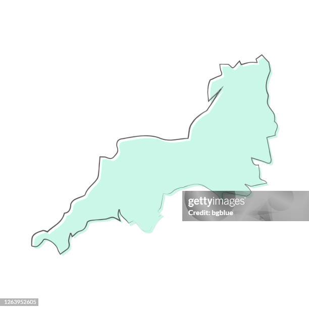 south west map hand drawn on white background - trendy design - bristol stock illustrations