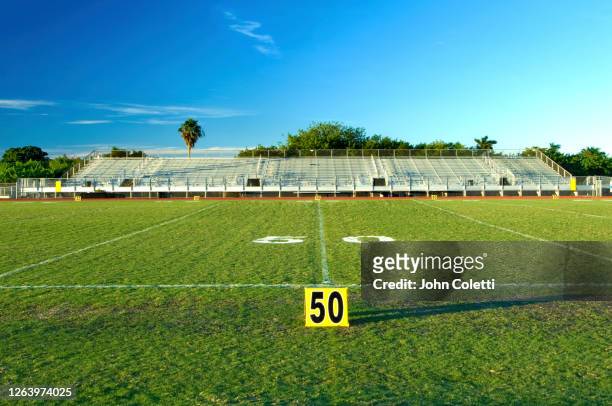 high school football field - american football field stock pictures, royalty-free photos & images