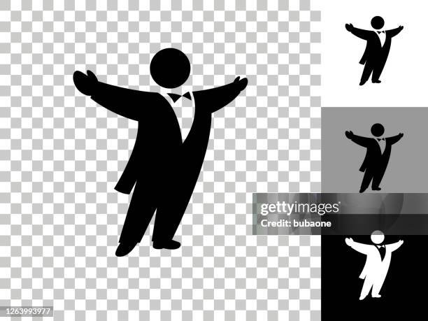 opera singer icon on checkerboard transparent background - opera stock illustrations