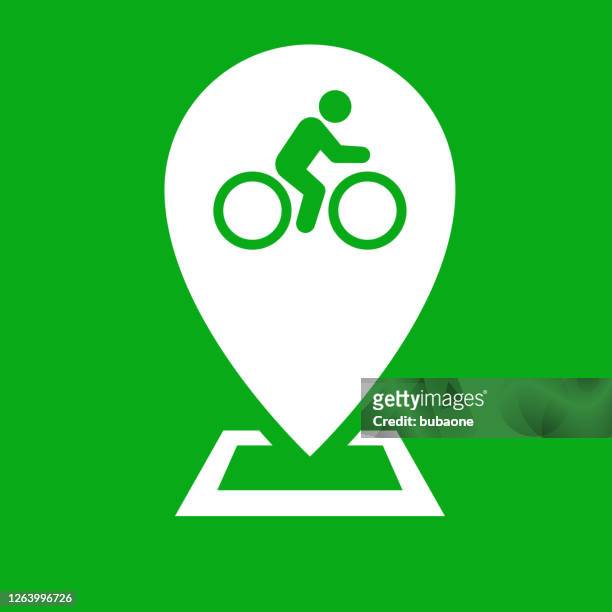 bicycle path map pointer icon - bike hand signals stock illustrations