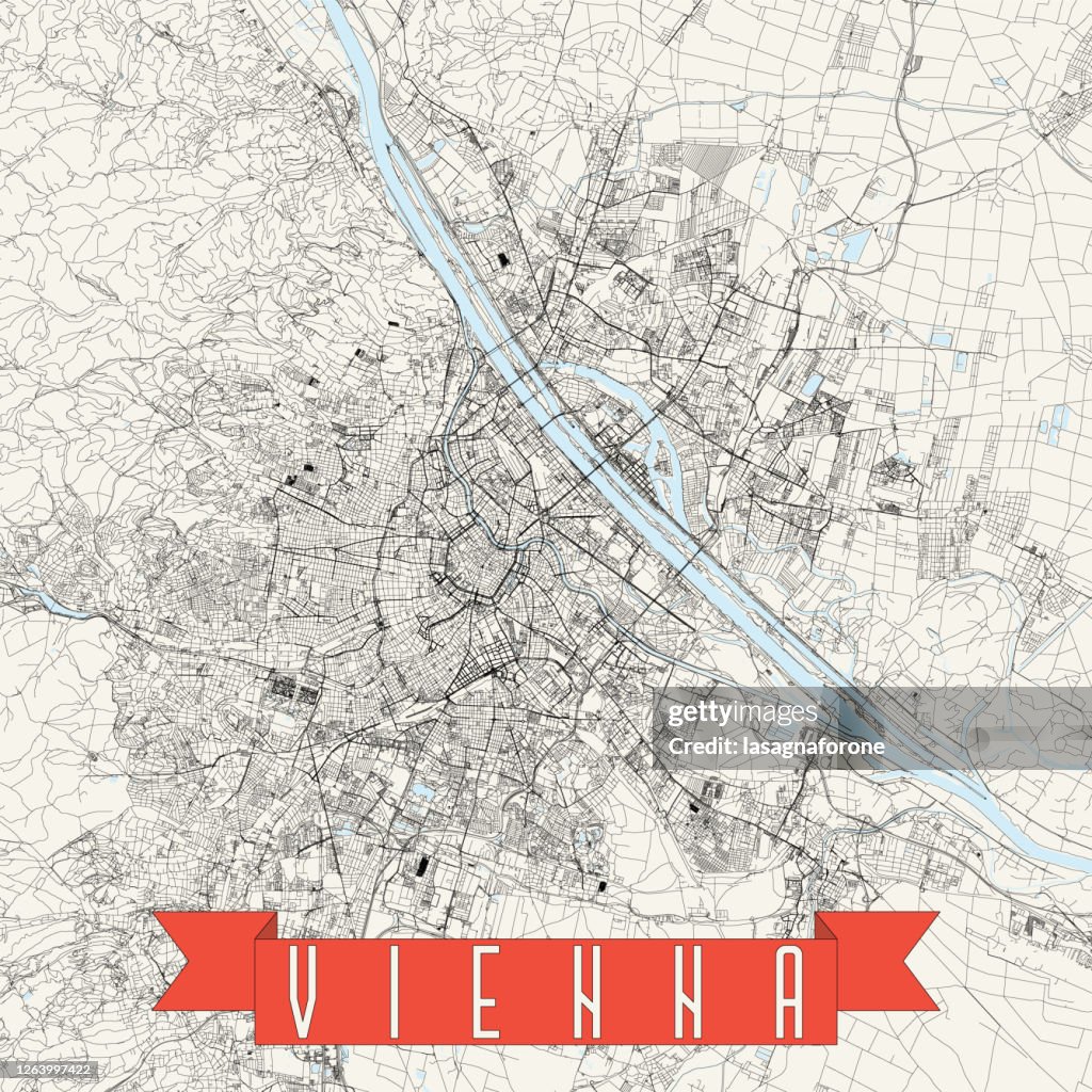 Vienna, Austria Vector Map