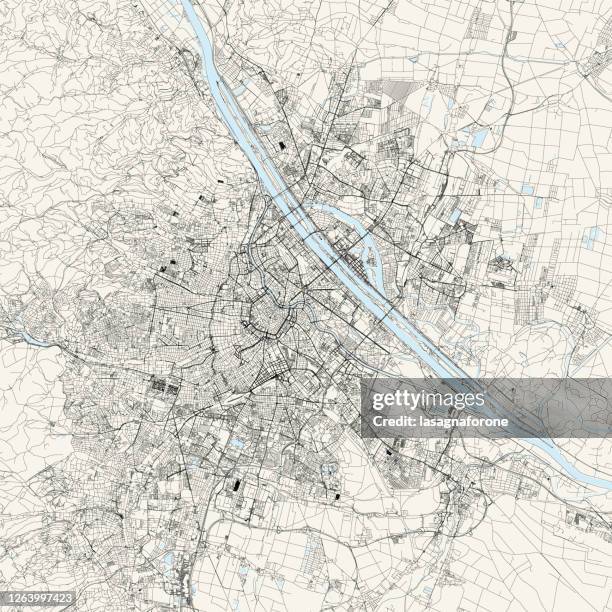 vienna, austria vektorkarte - wien stock-grafiken, -clipart, -cartoons und -symbole