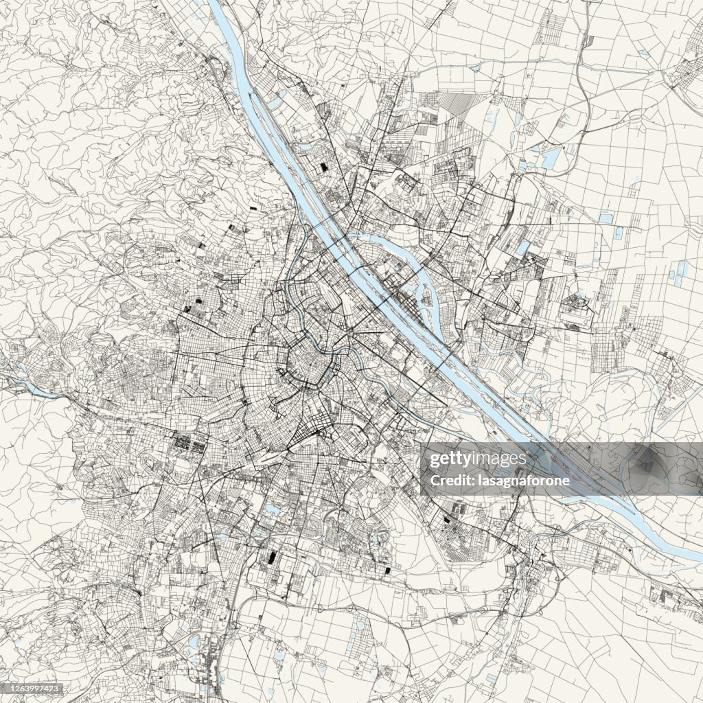 Vienna, Austria Vector Map