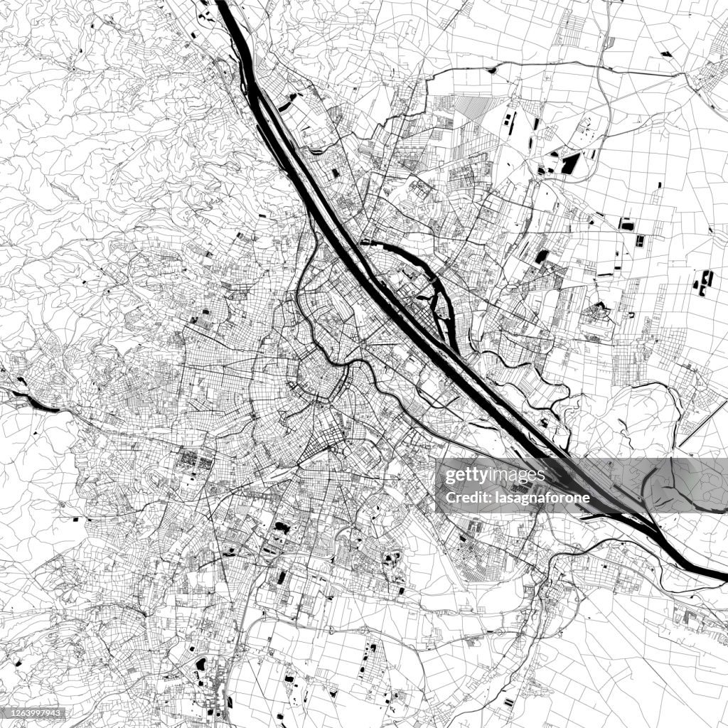 Vienna, Austria Vector Map