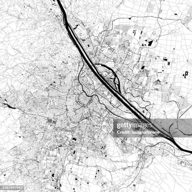 vienna, austria vector map - vienna state opera stock illustrations