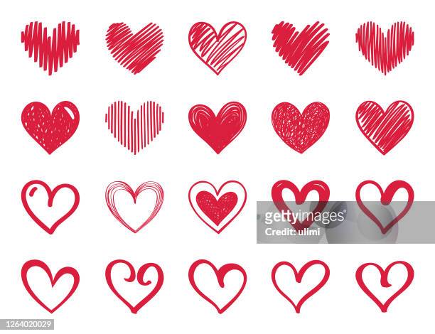 ilustraciones, imágenes clip art, dibujos animados e iconos de stock de corazones - símbolo en forma de corazón