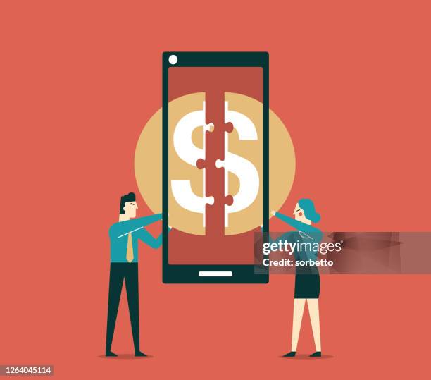 money puzzle - local traders stock illustrations